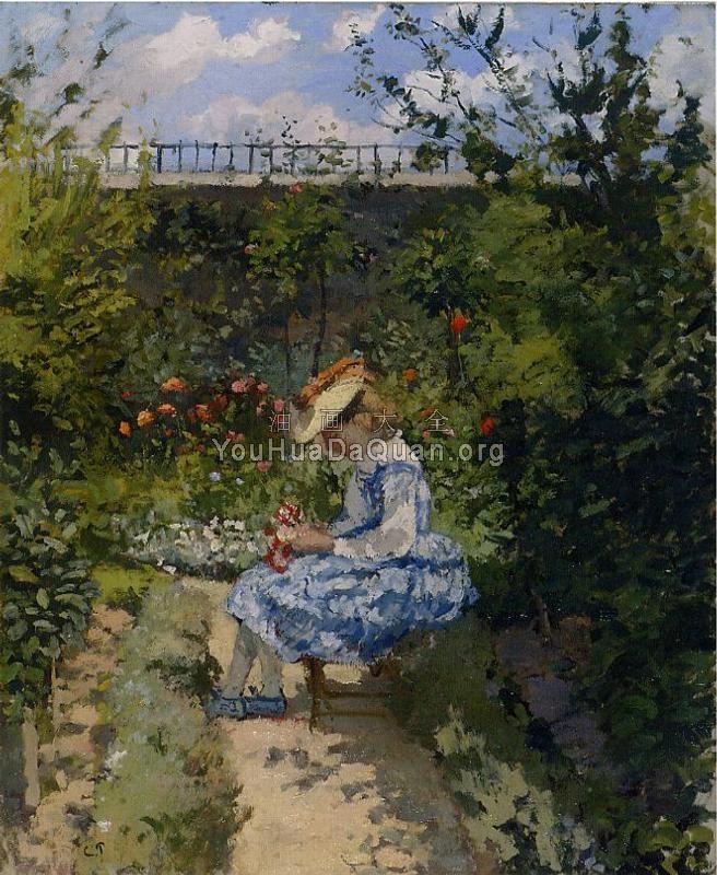 Jeanne in the Garden, Pontoise - 卡米耶·毕沙罗